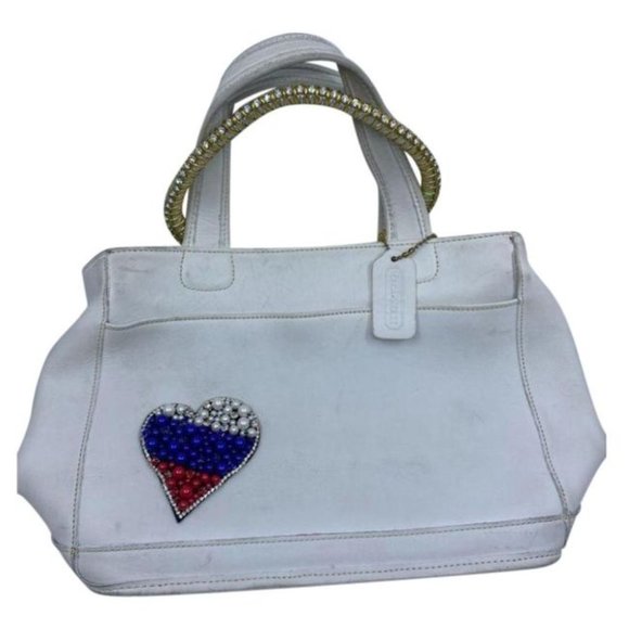 Coach Handbag White Customized with Applique - Picture 1 of 11